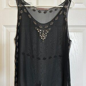 Exquisite deco style chiffon MarieMarie cami with intricate beading